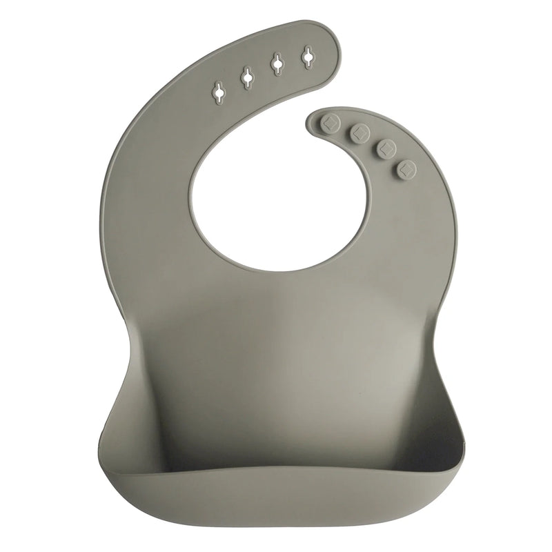 Mushie Silicone Baby Bib - Silver Sage