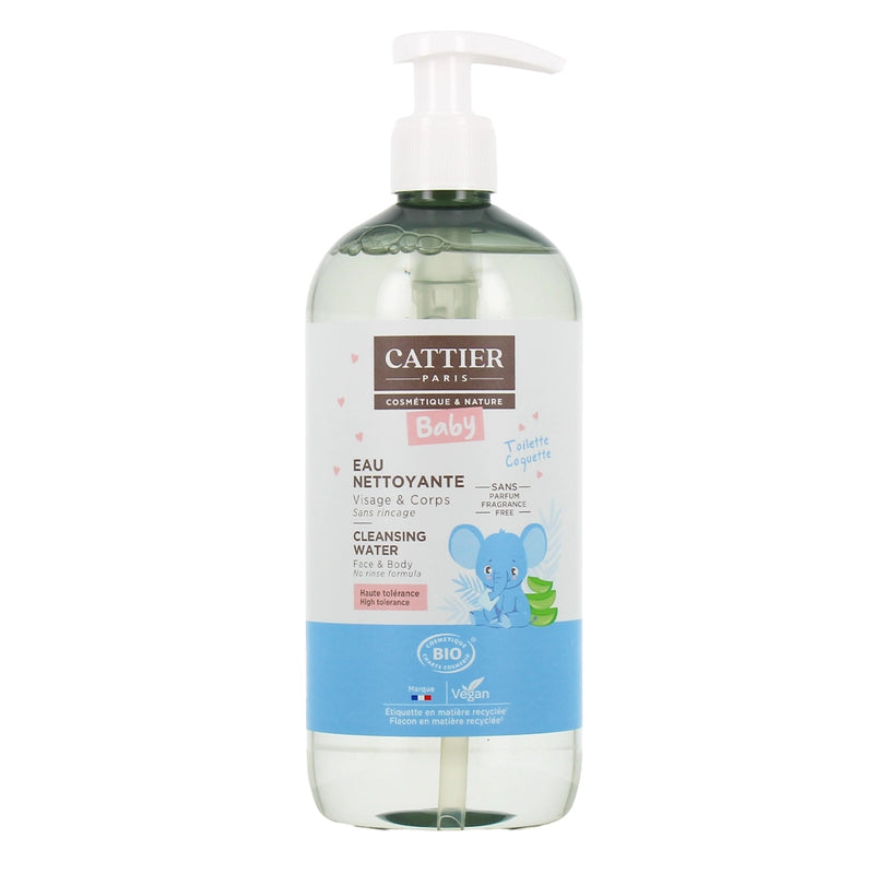 Cattier Organic Baby Cleansing Water Face and Body - 500ml