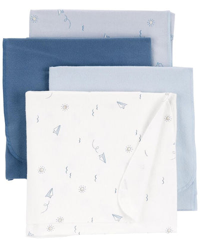 Pack de 4 Couvertures Pour Bébé Carter's - Bleu