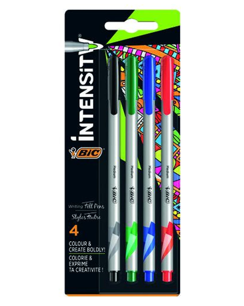 Bic Feutres Intensity Fineliner Medium Assorted 4 Pièces