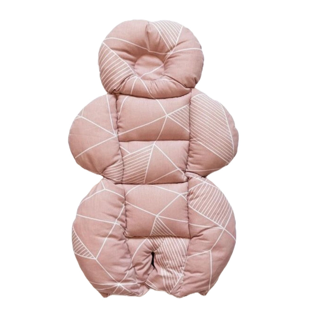 BébéYo Coussin de Poussette - Rose à Lignes Blanc