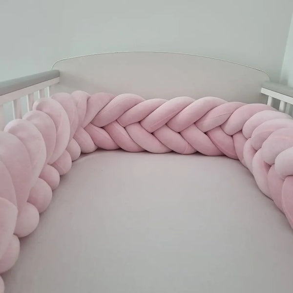 BébéYo Tour de Lit Tressé Velours 3.6m - Rose