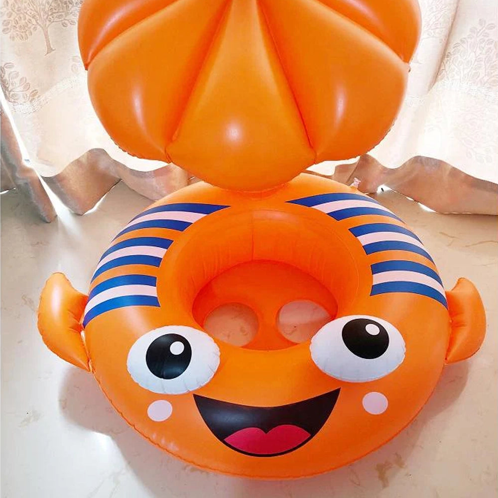 Bouée Siège avec Auvent Anti-Soleil 3D - Orange