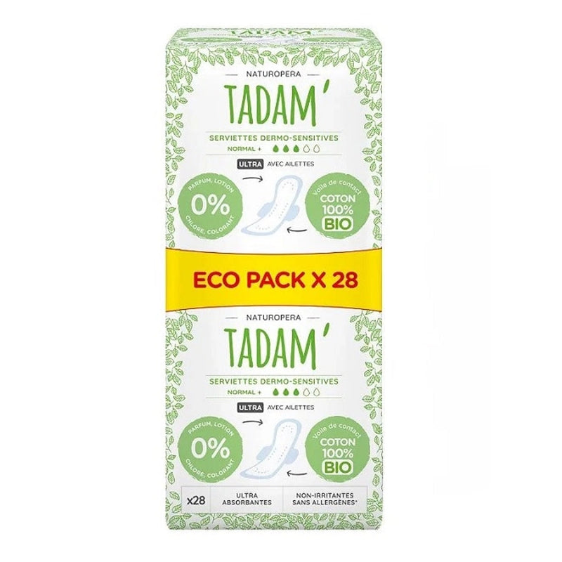 Tadam' Naturopera Dermo-Sensitive Sanitary Pads - Super+ 12 Units