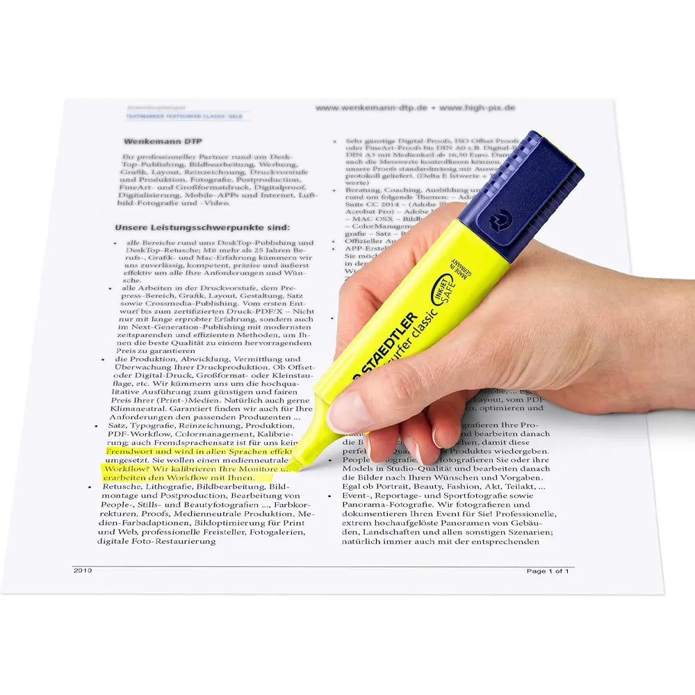 Staedtler Textsurfer Classic 364 WP4 Fluorescent Highlighters - Pack of 4