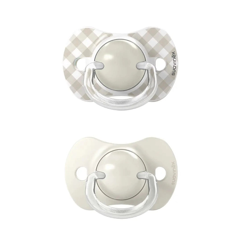 Suavinex Lot de 2 Sucettes Physiologique 0-6M - Beige