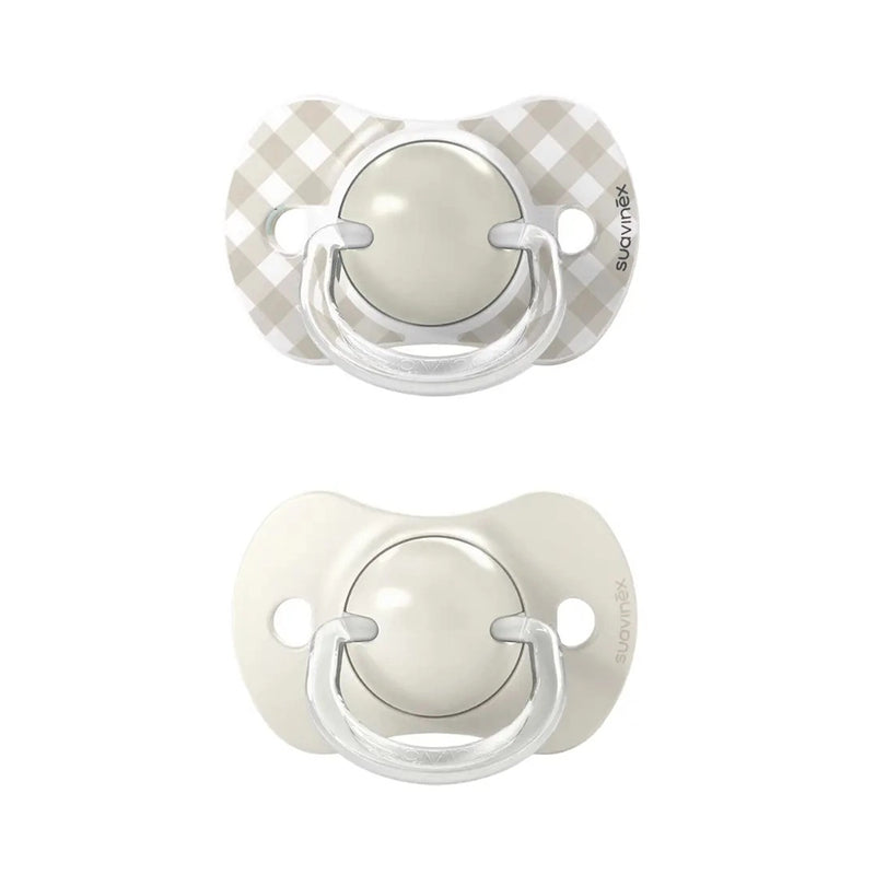 Suavinex Lot de 2 Sucettes Physiologique 0-6M - Beige