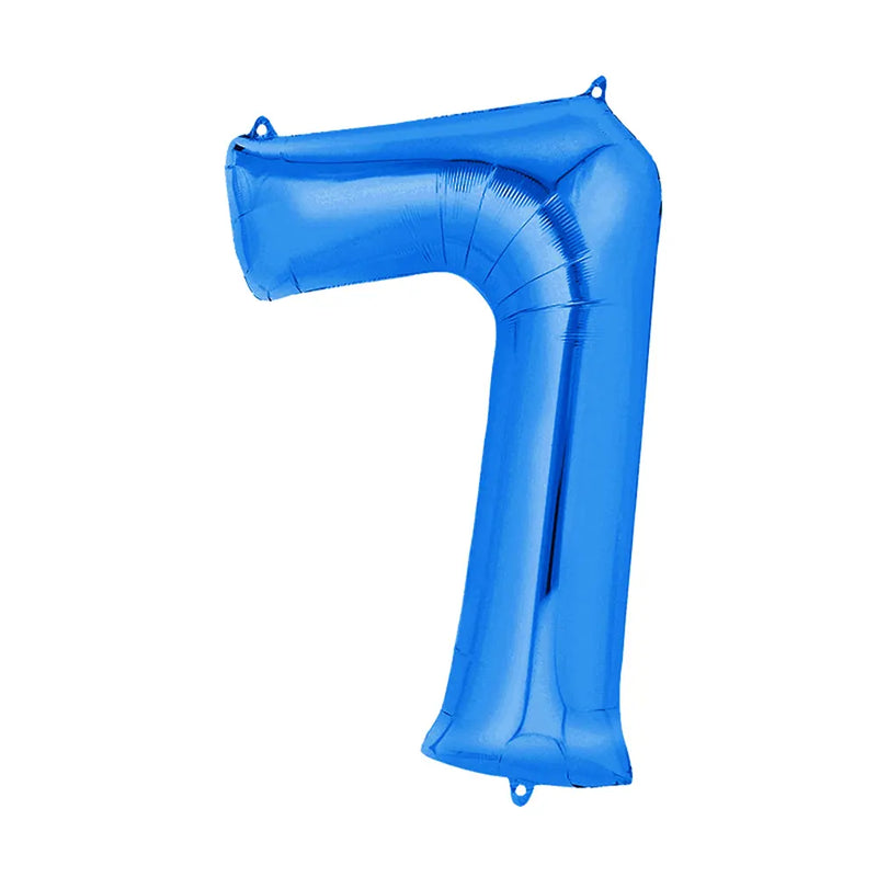 Ballon Chiffre 7 en Aluminium Bleu – 36cm