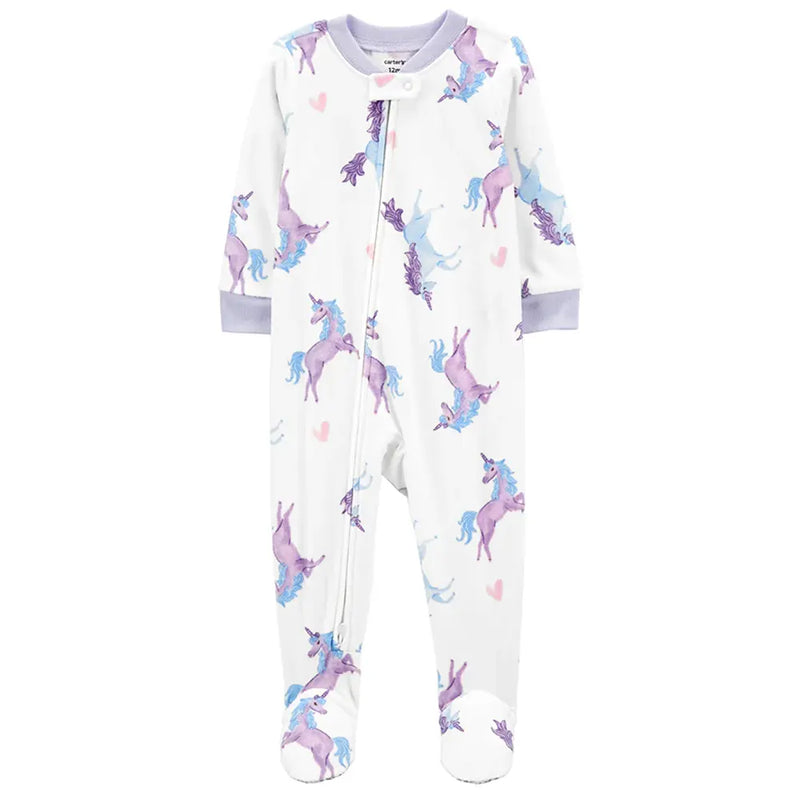 Carter's Fleece Sleepsuit - Ivory Unicorn