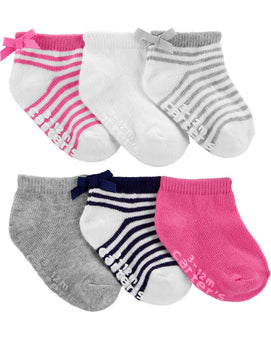 Lot De 6 Chaussettes Carter's - Rose & Blanc