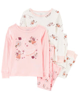 Pyjama 4 Pièces En Coton Carter's - Rose & Blanc