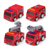 Set of 4 Friction Fire Trucks - 3Y+