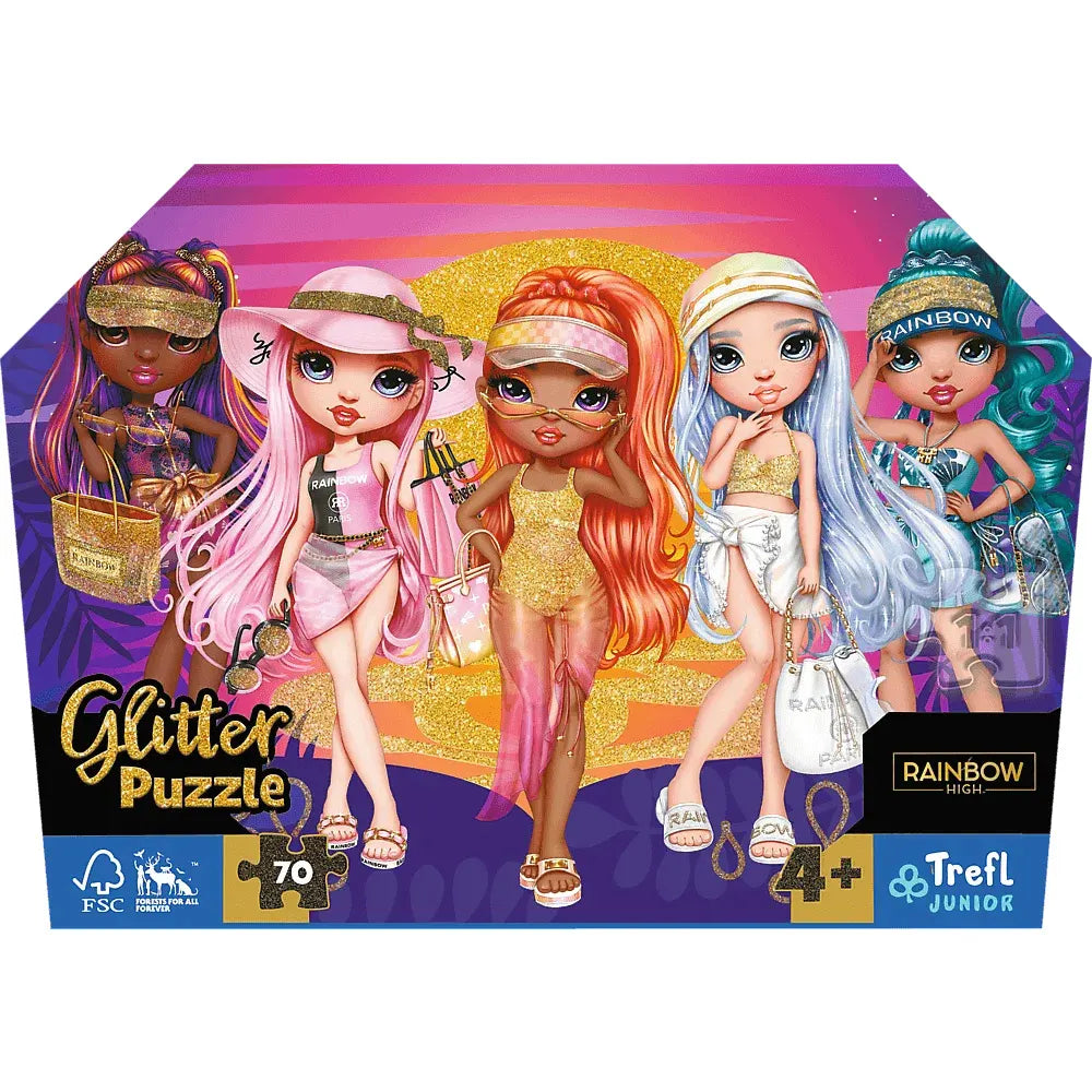 Trefl Puzzle Glitter Dolls Rainbow High 70 Pièces  - 4A+