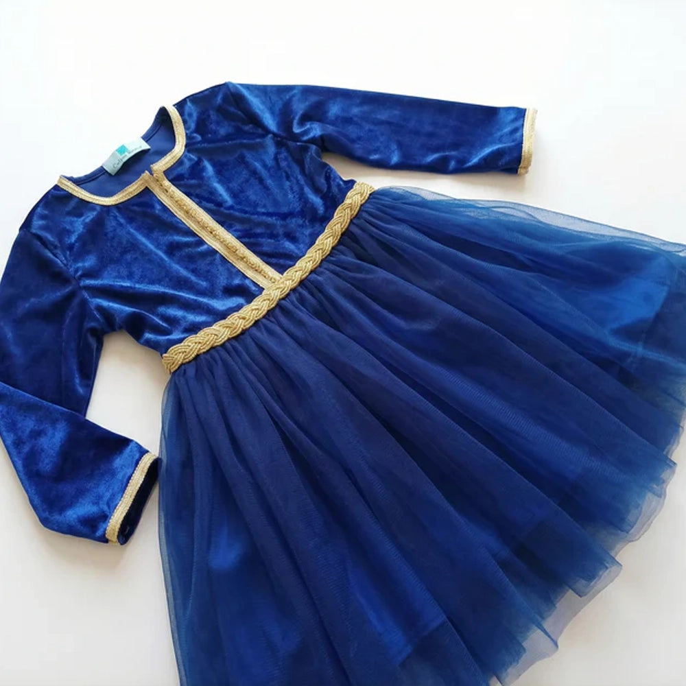 Caftan Bleu Saphir pour Fille