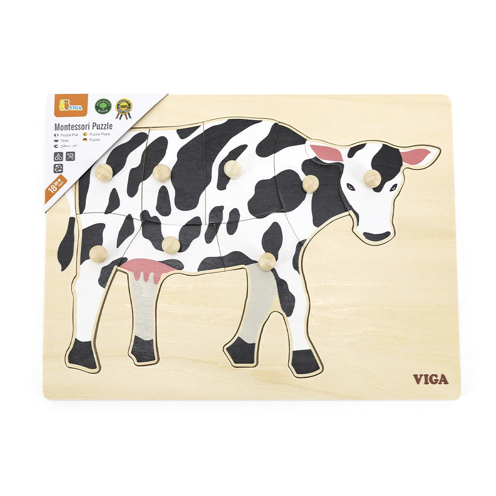 Viga Toys Puzzle Montessori 18M+ - Vache