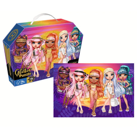 Trefl Puzzle Glitter Dolls Rainbow High 70 Pièces  - 4A+