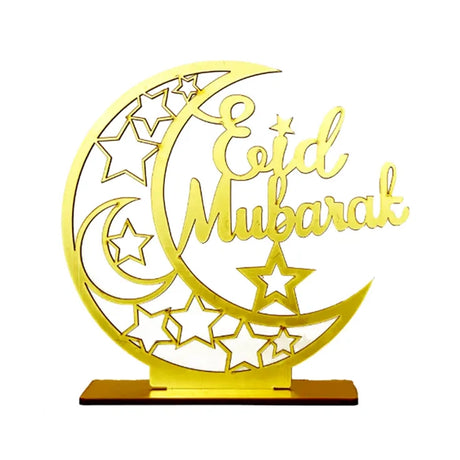 Décoration Lune Dorée Aïd Mubarak – 20x20 cm