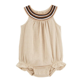 Barboteuse en Coton Crochetée Carter's - Tanné