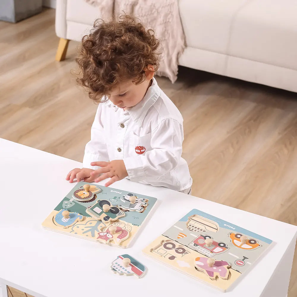 Viga Toys PolarB Puzzle Plat avec Poignées Animaux 18M+