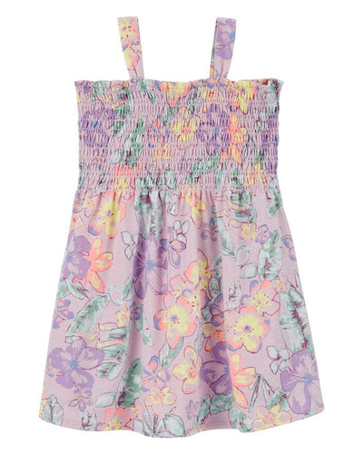 Robe En Jersey Smockée à Imprimé Fleuri OshKosh - Violet