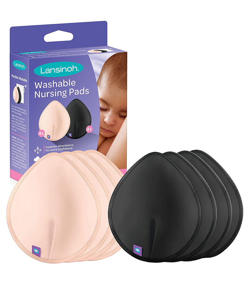 Discos absorbentes lavables Lansinoh, rosas y negros, 8 unidades