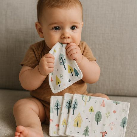 Babymat Lot de 6 Lingettes en Tissu - Nature