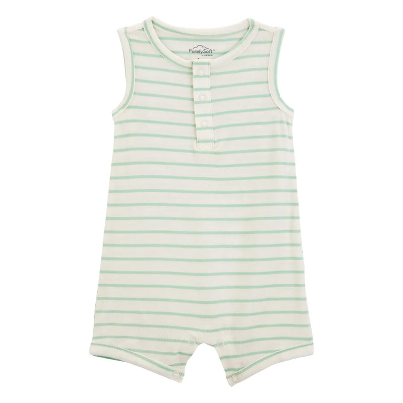 Barboteuse Rayée PurelySoft Bébé Garçon Carter's - Vert & Ivoire