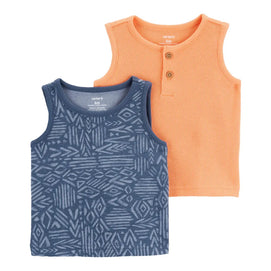 Lot de 2 Débardeurs Carter's - Bleu & Orange
