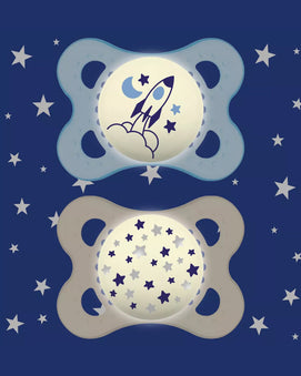 Lot de 2 Sucettes MAM Original Nuit 2-6M - Bleu