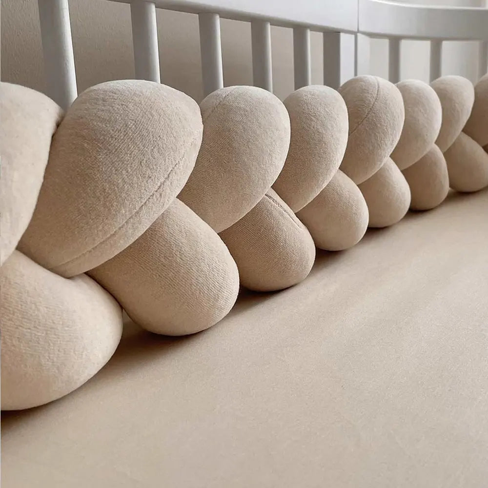 BébéYo Tour de Lit Tressé Velours 3.6m - Beige