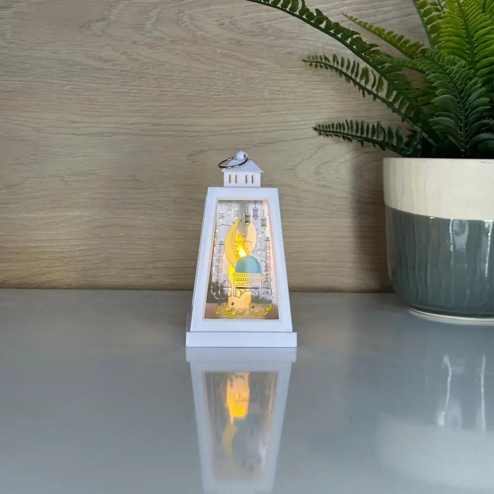 Lanterne Lampe De Table Décorative pour Ramadan - Blanc