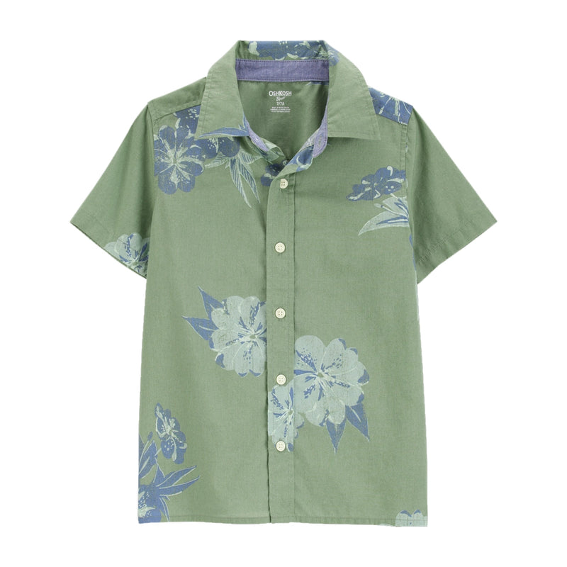 Chemise Boutonnée à Manches Courtes Garçon OshKosh - Vert