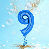 Blue Aluminum Number 9 Balloon – 86cm