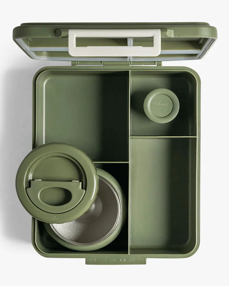 Grand Lunchbox avec pot Alimentaire Isotherme Citron - Vert