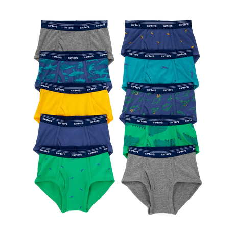 Lot de 10 slips pour garçon - 100% Coton