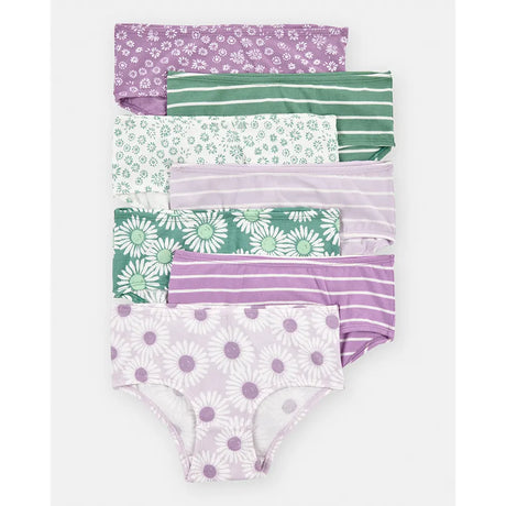 Lot de 7 culottes stretch fille - Floral/Rayé