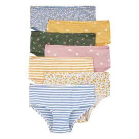 Lot de 7 culottes stretch fille - Floral/Cœurs