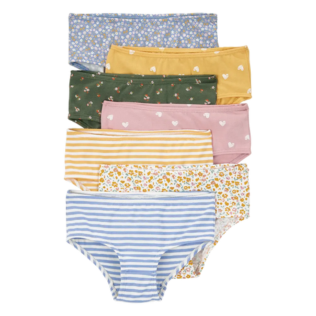 Lot de 7 culottes stretch fille - Floral/Cœurs