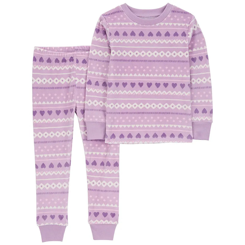 Toddler 2-Piece Fair Isle Fuzzy Velboa Pyjamas