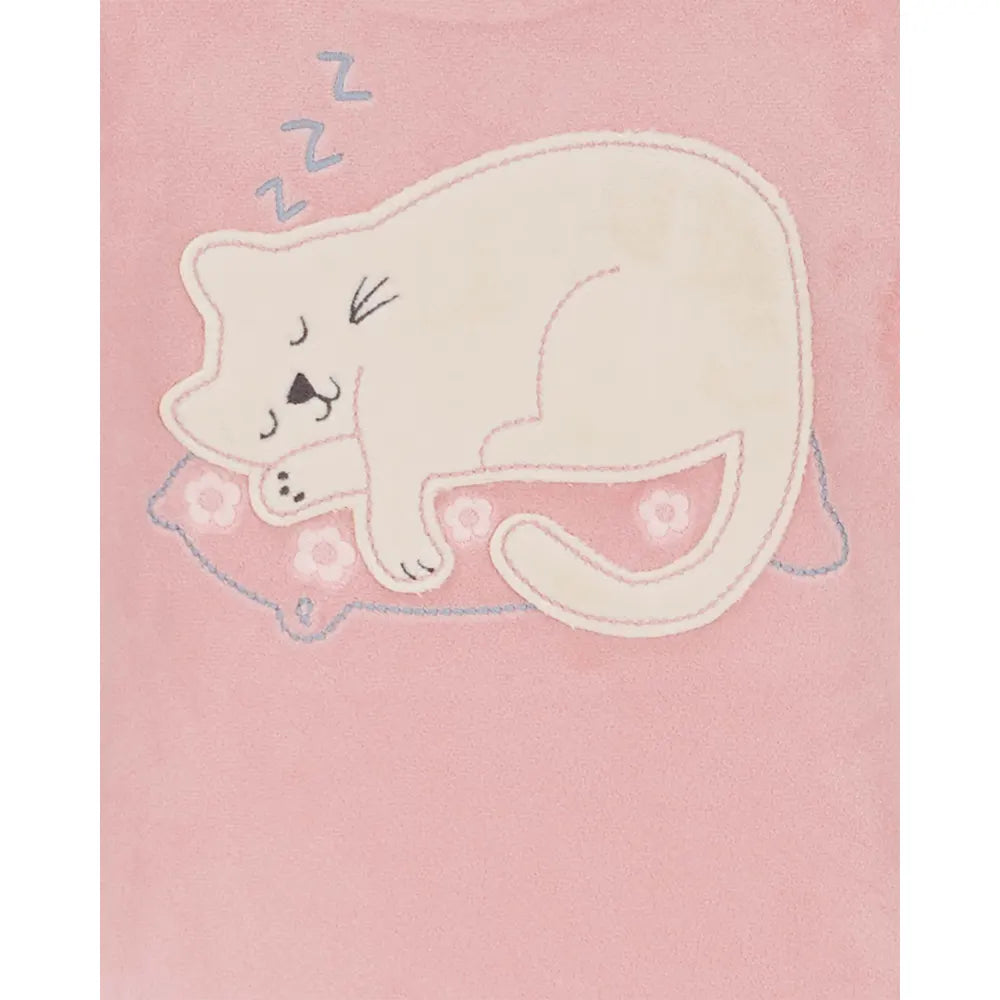 Pyjama 2 pièces enfant en velours motif chat