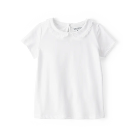 T-shirt blanc manches courtes fille - Coton