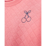 Ensemble 2 pièces enfant : pull en maille double motif cerise et legging évasé