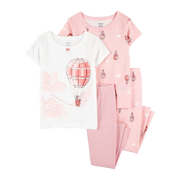 Ensemble 4 pièces pyjama montgolfière fille - Coton
