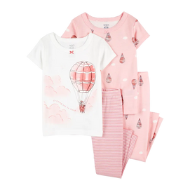 Ensemble 4 pièces pyjama montgolfière fille - Coton
