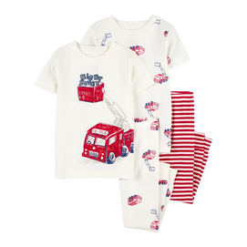 Pyjama 4 pièces pompier garçon - 100% Coton