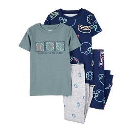 Pyjama 4 pièces sport garçon - 100% Coton