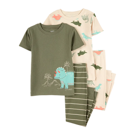 Pyjama 4 pièces dinosaure garçon - Coton