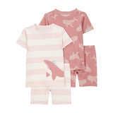 Pyjama 4 pièces baleine rayé fille - 100% Coton