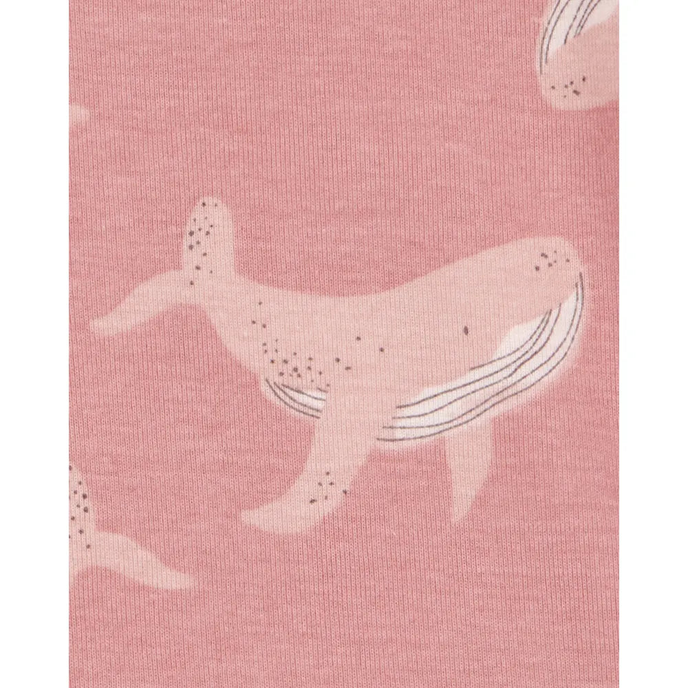 Pyjama 4 pièces baleine rayé fille - 100% Coton