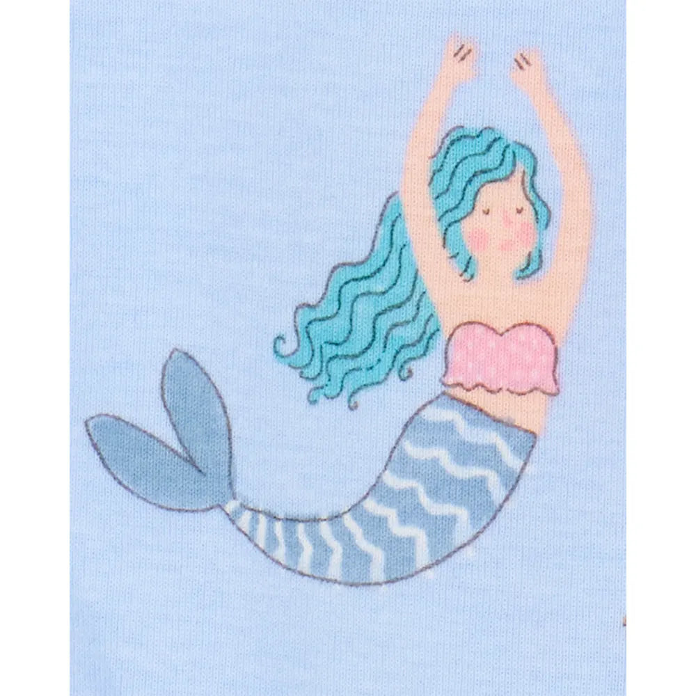 Pyjama 4 pièces sirène fille - 100% Coton